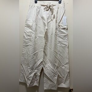 SIENNA SKY Womens Pants XL Beige Khaki Wide Leg High Waisted Cargo Minimal